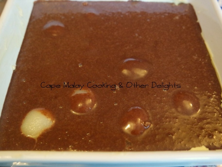 Pour the chocolate mixture over the pears
